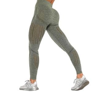 Womens Seamless Leggings High Waisted Workout Leggings Gym/Yoga Pants Size Large